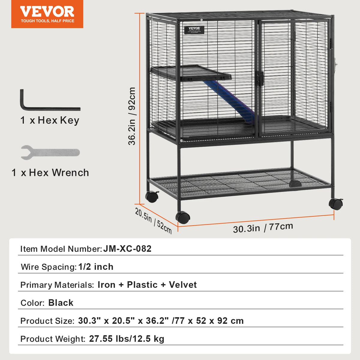 SucceBuy Rolling Metal Ferret Cage Four Tier Critter Nation for Small Animals