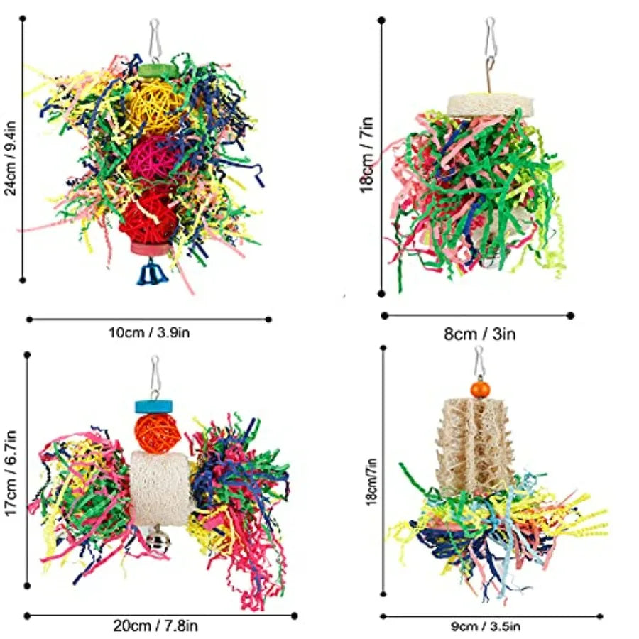 Bird Shredding Foraging Toy Parakeet Hanging Chewing Toy