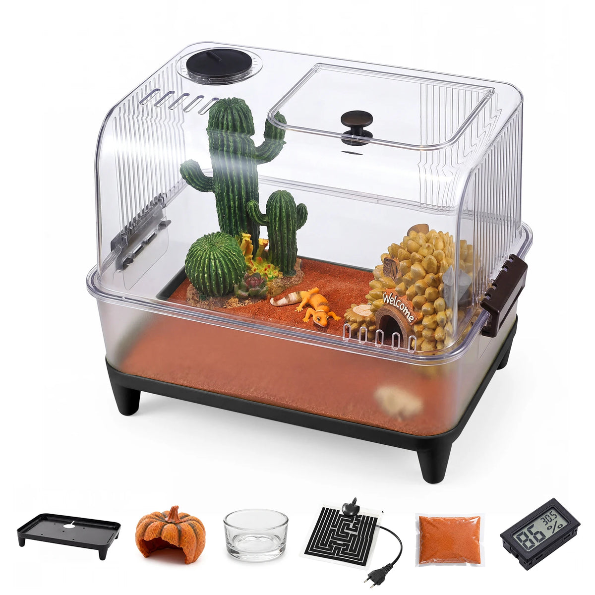 HiMISS Reptile Tank Starter Kit With Heating Pad And Accessories