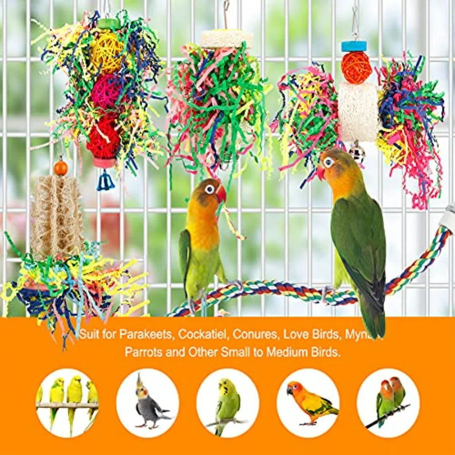 Bird Shredding Foraging Toy Parakeet Hanging Chewing Toy