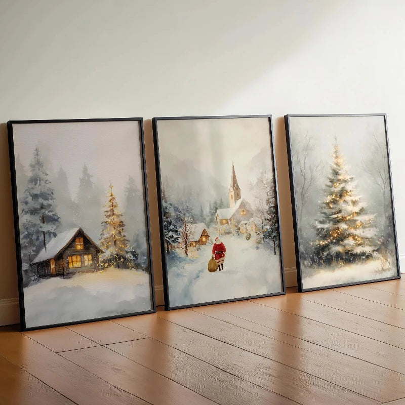 Yitongke Canvas Christmas Wall Art Decor Collection