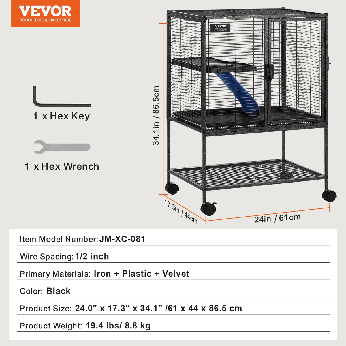 SucceBuy Rolling Metal Ferret Cage Four Tier Critter Nation for Small Animals