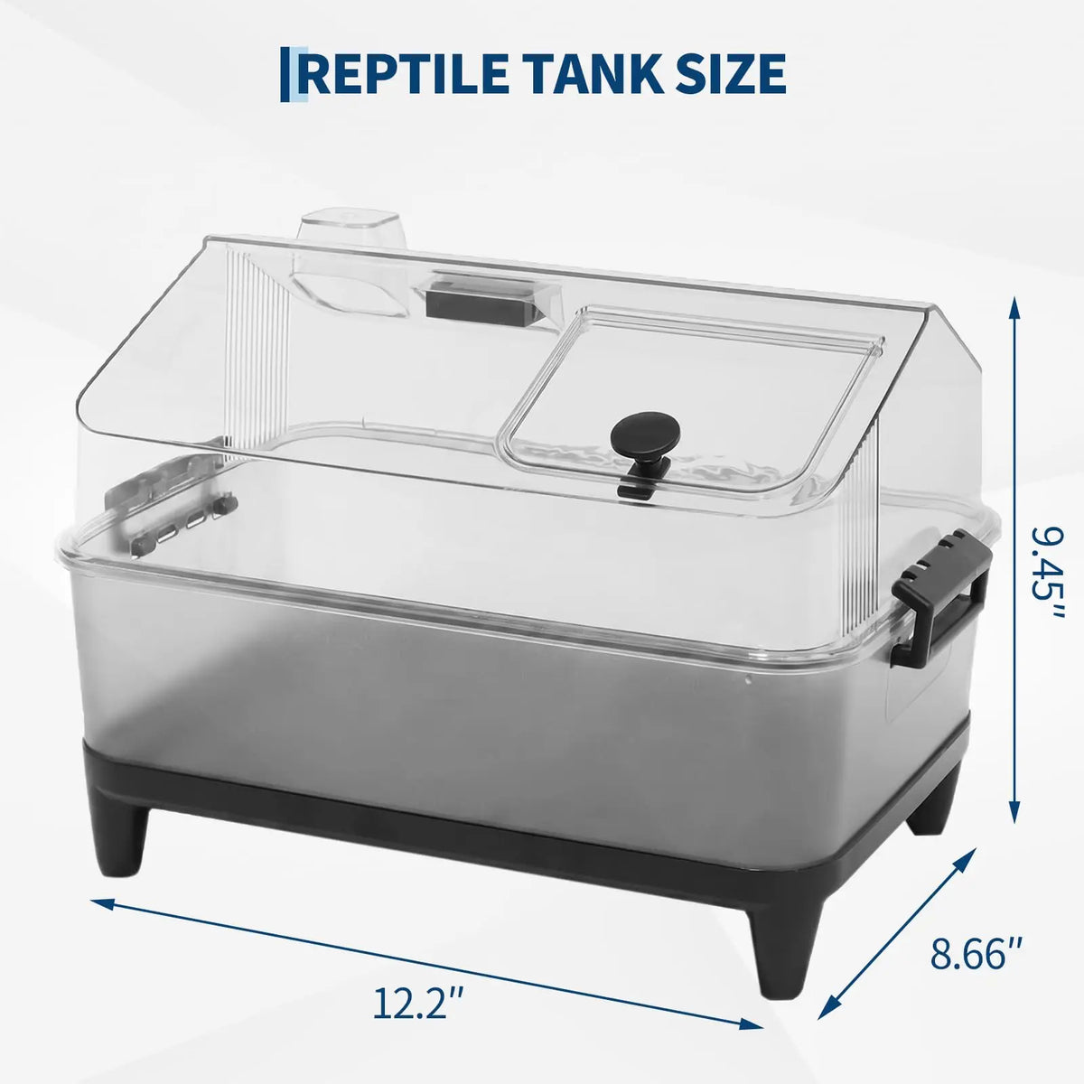 HiMISS Reptile Terrarium Kit With Lid Acrylic Tank Heating Pad Hygrometer Gecko