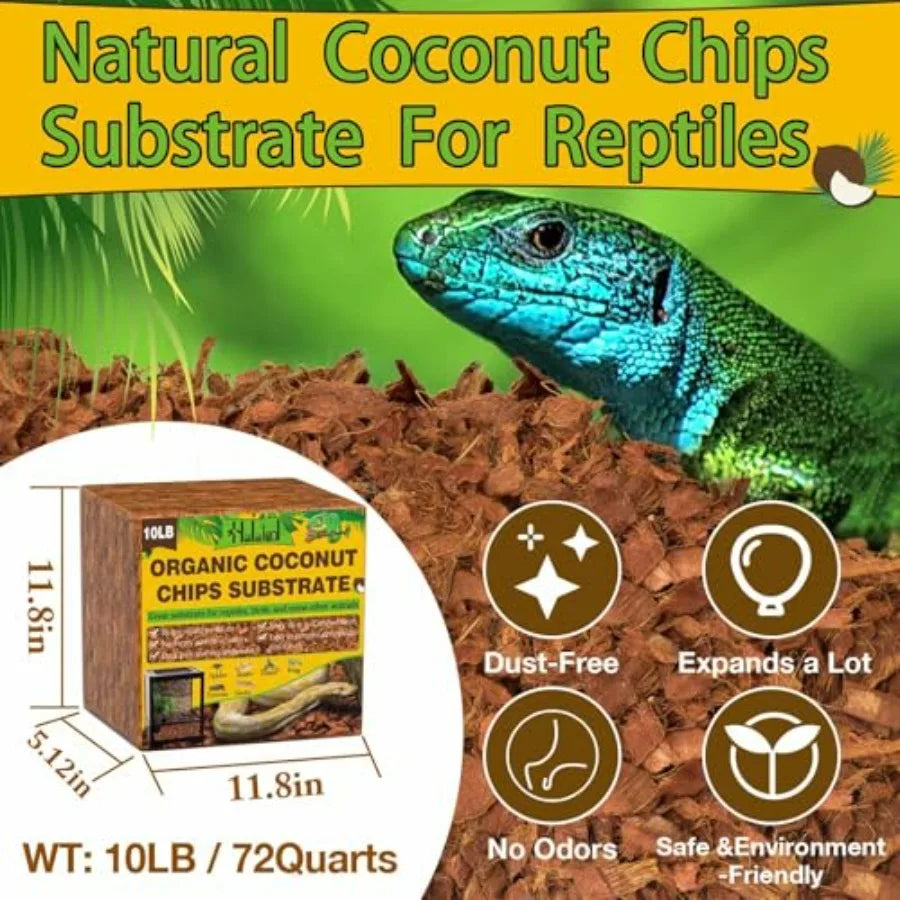 Coconut Husk Chips Substrate Reptiles Snakes Tortoises Geckos