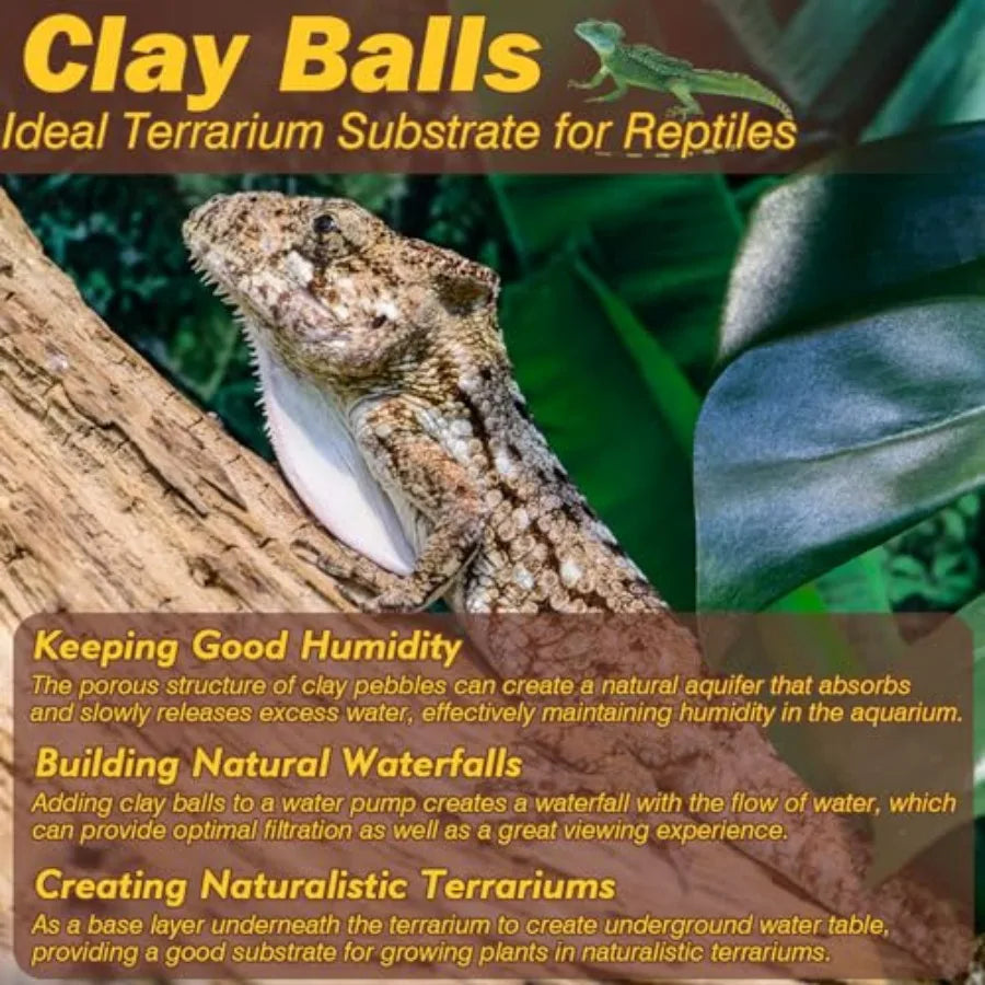 Reptile Substrate Leca Balls Expanded Clay Pebbles For Terrarium
