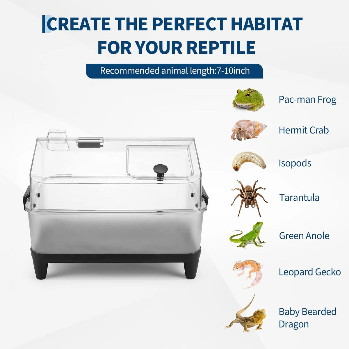 HiMISS Reptile Terrarium Kit With Lid Tank Heating Pad Hygrometer