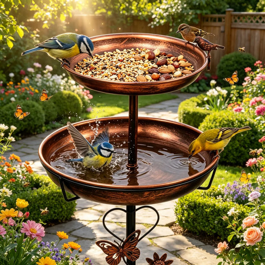 Double Layer Outdoor Bird Feeder Bath Stand For Garden Yard