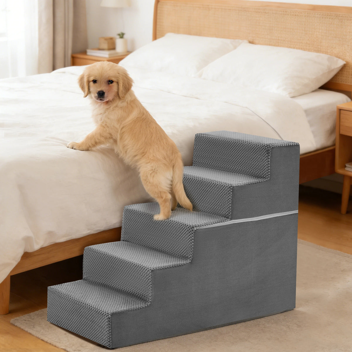 JHK Non Slip Foam Dog Stairs For Indoor Pet Climbing