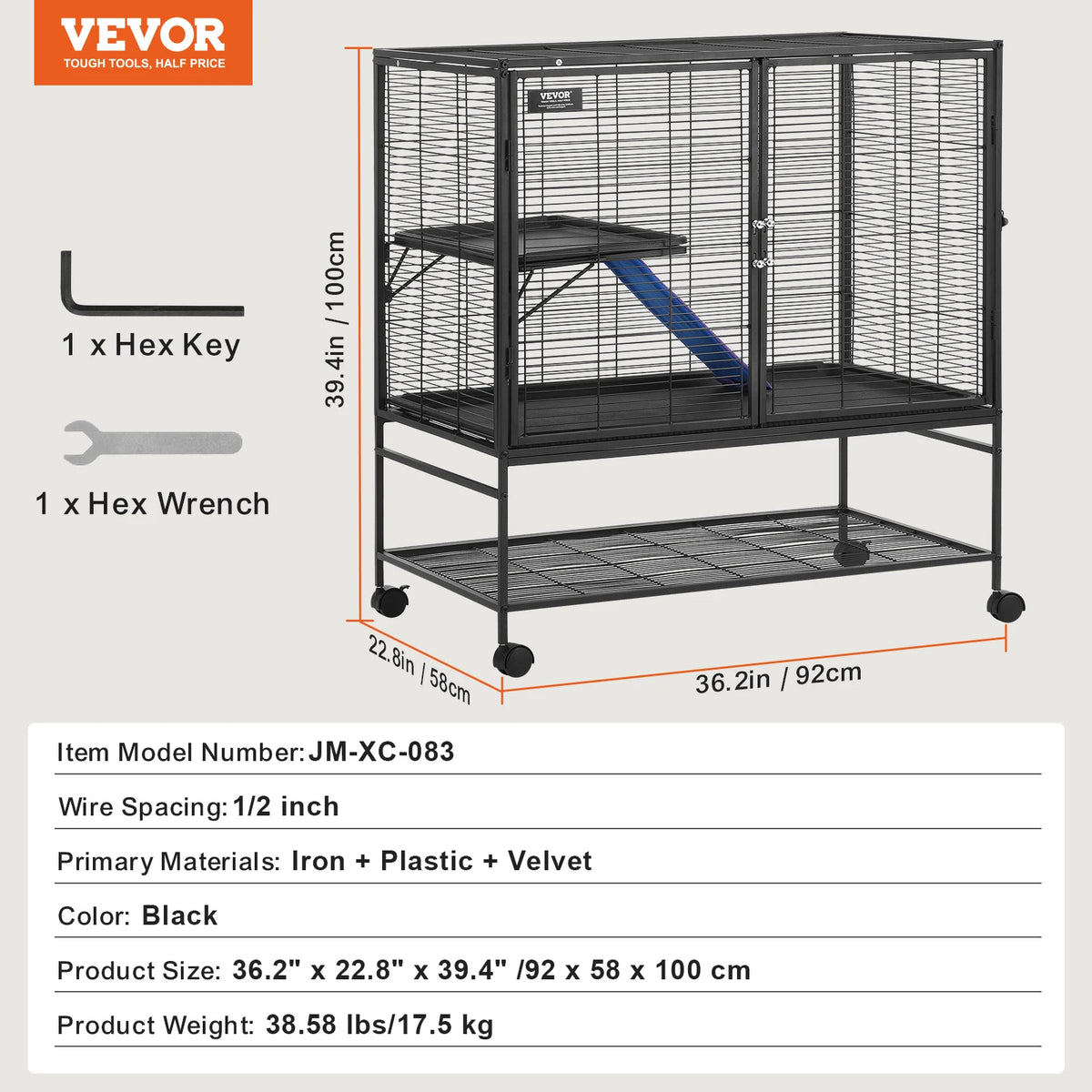 SucceBuy Rolling Metal Ferret Cage Four Tier Critter Nation for Small Animals