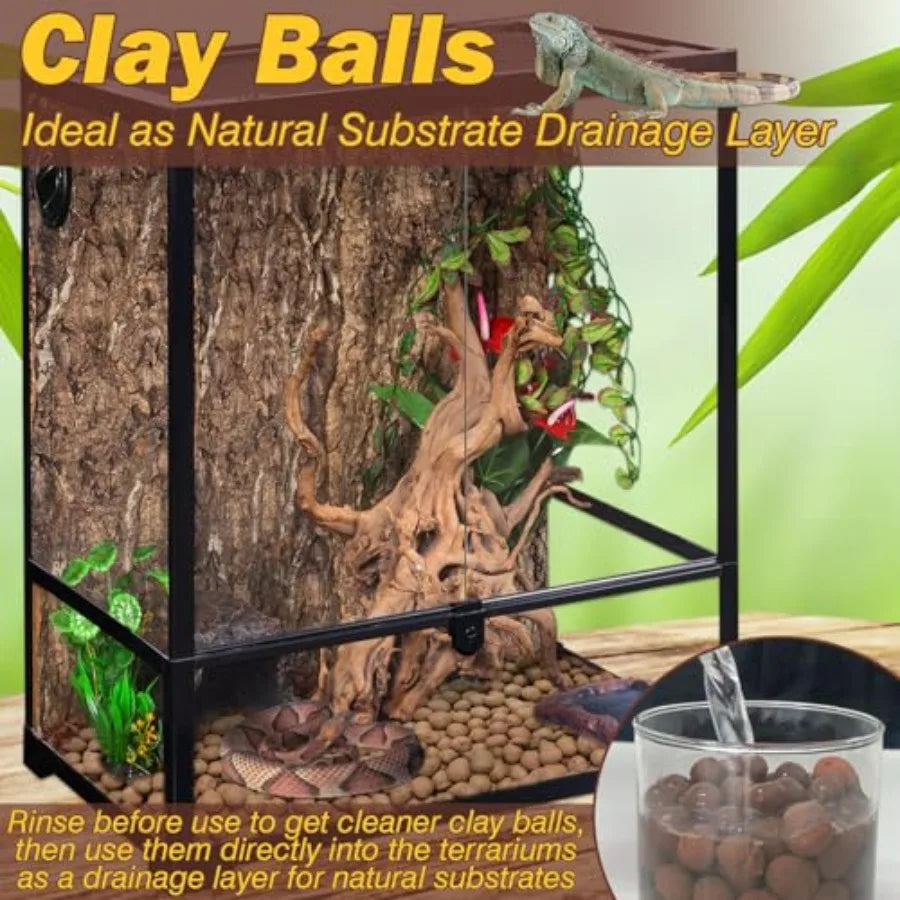 Reptile Substrate Leca Balls Expanded Clay Pebbles For Terrarium