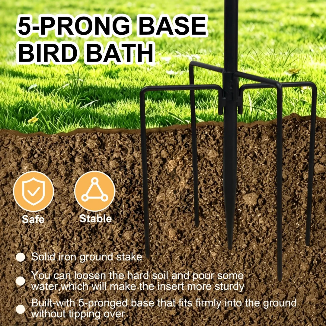 Double Layer Outdoor Bird Feeder Bath Stand For Garden Yard